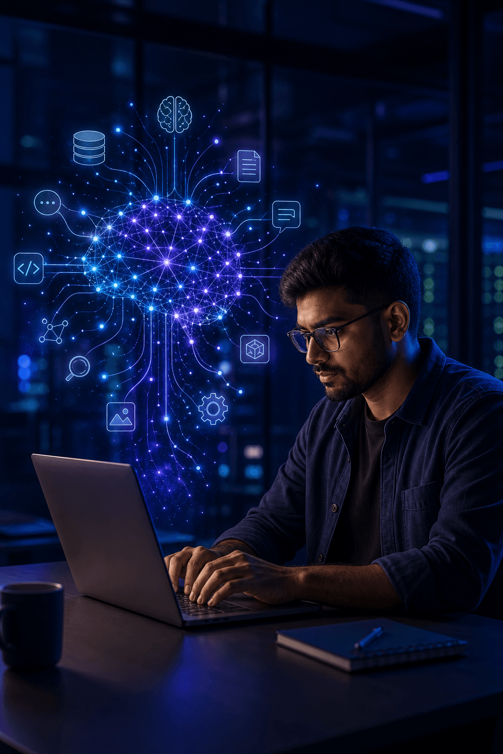 AI engineer developing an intelligent machine learning system