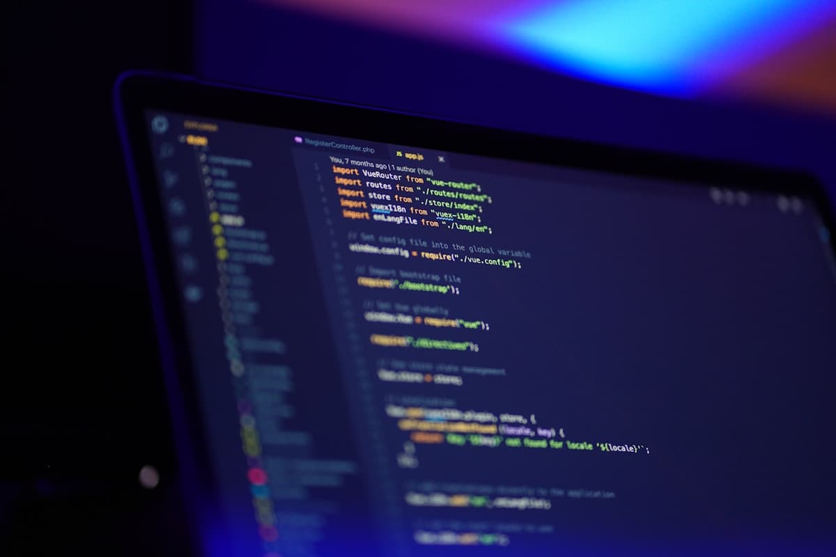 Software code displayed on a developer screen